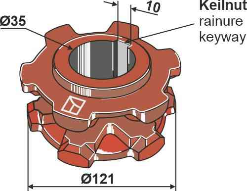 Chain sprocket Ø121 fitting for Strautmann 22003400