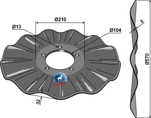 Wavy disc Ø570x5 fitting for Salford CT512213