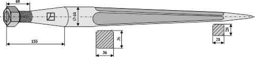 Front loading tine 840 fitting for Strautmann 23201503