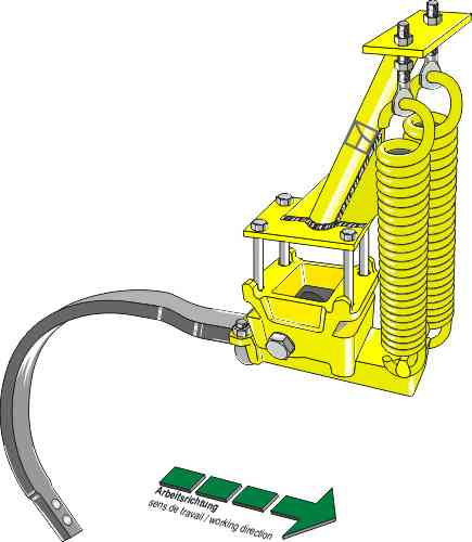 Cultivator-vering kompleet met C-tand - linkse uitvoering