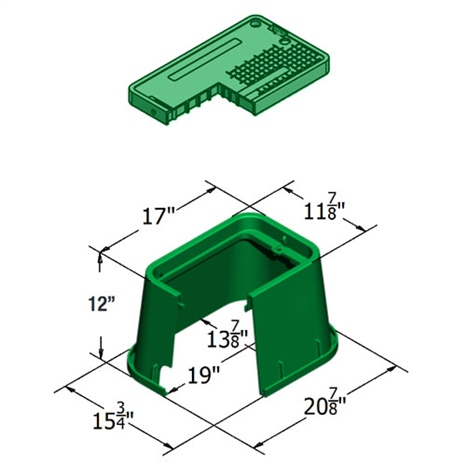 Carson valve box w/flsh lid 1419-12 spec grade - green icv