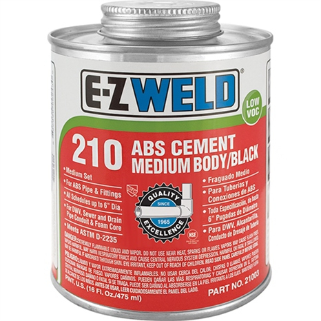 Abs cement mediuim body black - 1/2 pint