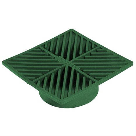 Square grate - 6" green for 3"/4" pipe