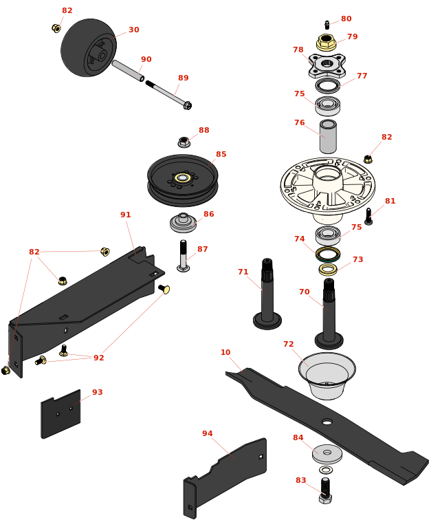 John Deere Z950A ZTrak Zero-Turn Mower Deck Parts