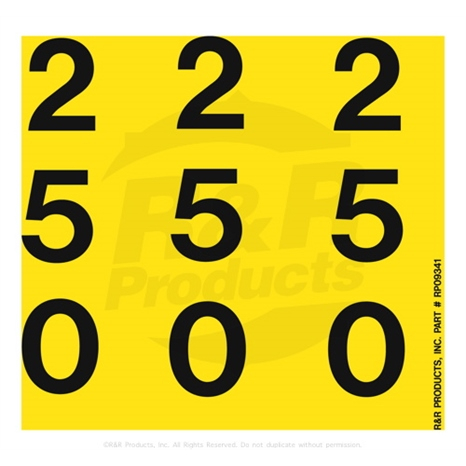 Decal - 250 yd. yellow/black