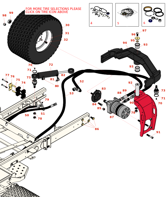 Toro Groundsmaster 3500-G Rear Fork & Wheel