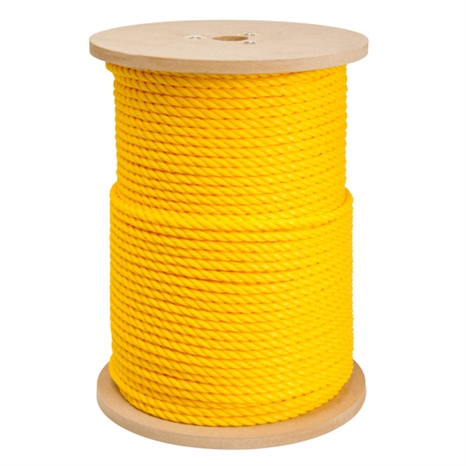 Twisted poly rope - yellow - 1/4 x 600ft