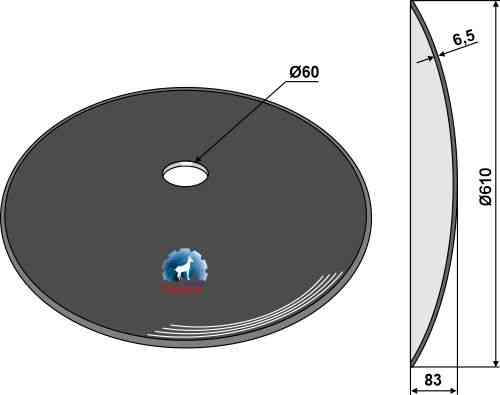 Plain disc Ø610x6,5 fitting for Salford CT50322