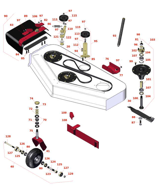 Toro GrandStand Mower 48in Deck Parts