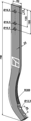 Cultivator tine - 760mm fitting for Frost 51748