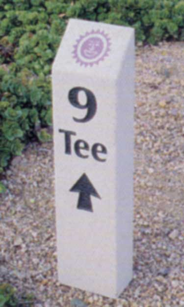 Marker - angled pole - 17in - greystone