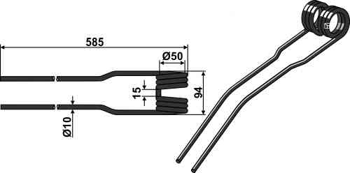 Federzinken geeignet für Deutz-Fahr VF16644863.86