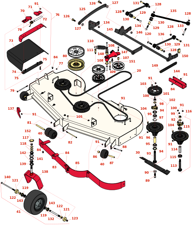 Toro Z Master Professional 5000 60in Side Discharge Deck teile