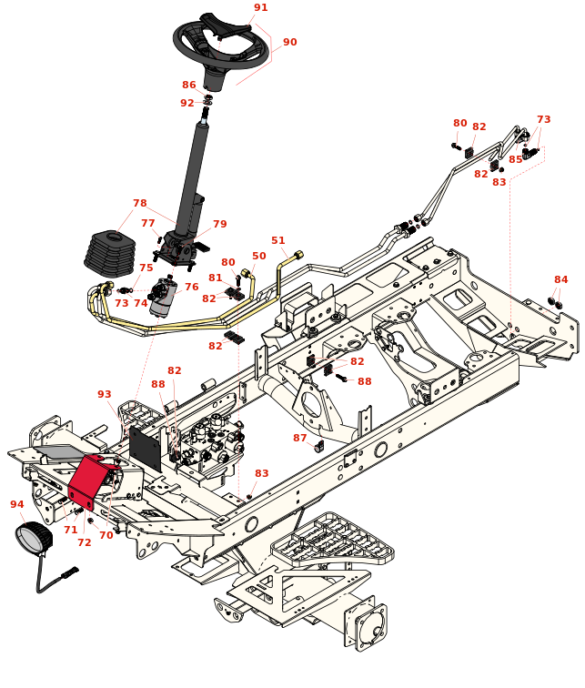 Toro Reelmaster 5510-G Steering Column