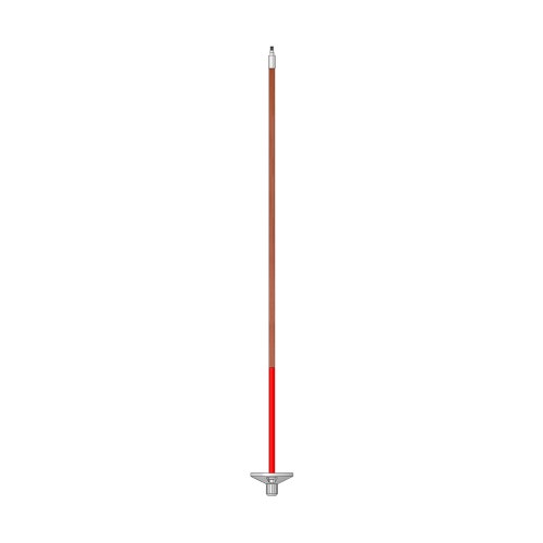 Practice green flagstick with bottom stripe 1/2 x 36 in - woodgrain with red