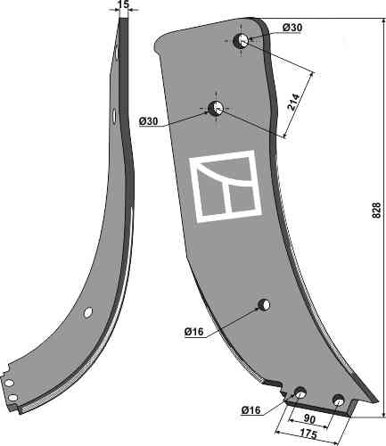 Subsoiling shank - right model