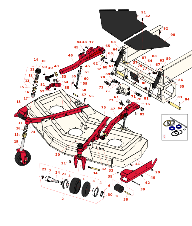 Toro Groundsmaster 4010-D Front Deck Lift Arms