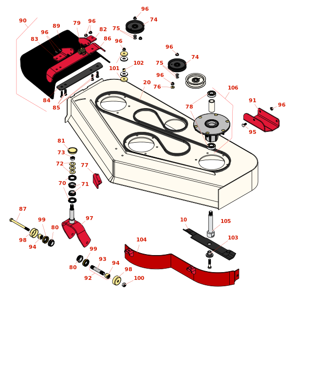 Toro GrandStand Mower 48in Deck Parts