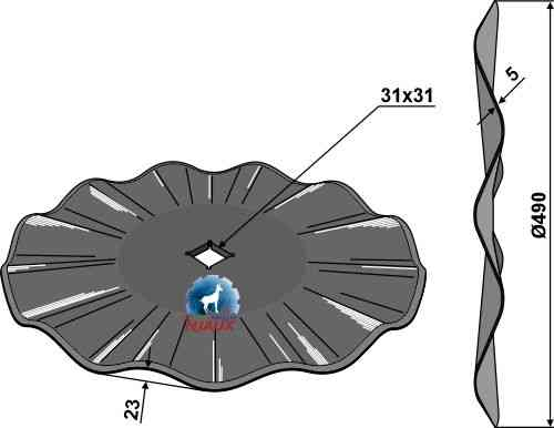 Wavy disc Ø490x5