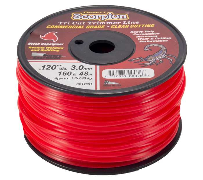 Trimmer line scorpion™ shaped red .120" / 3.0mm