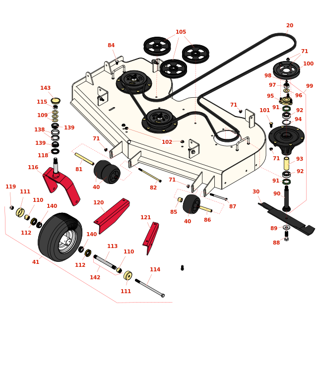 Toro Z Master Professional 7000 52in Side Discharge Deck