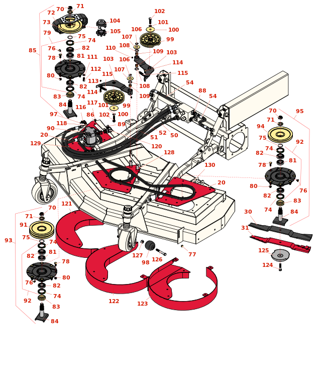 Toro Groundsmaster 4000-D Front Deck Hydraulics and Spindles