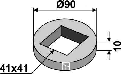 Welding ring for 40x40 square shafts