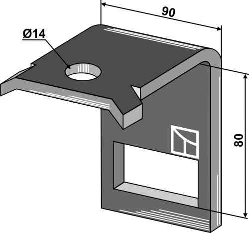 Houder voor tand 65 x 10