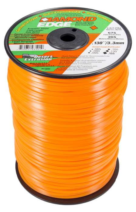 Trimmer line diamond edge™ shaped orange .130" / 3.3mm