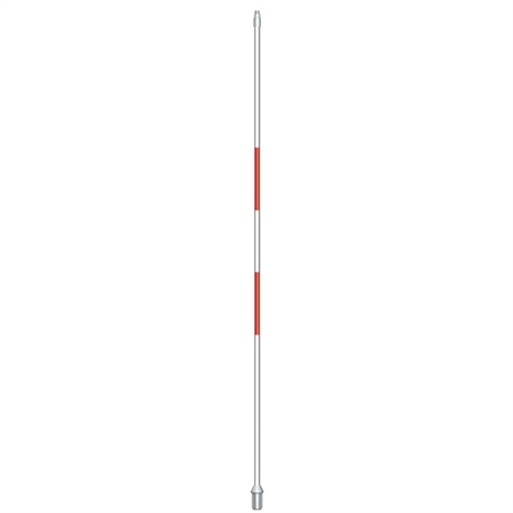 Flagsticks with 2 center stripes 1/2" x 7' - set/9 white with red