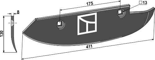 Beet lifter share, right model