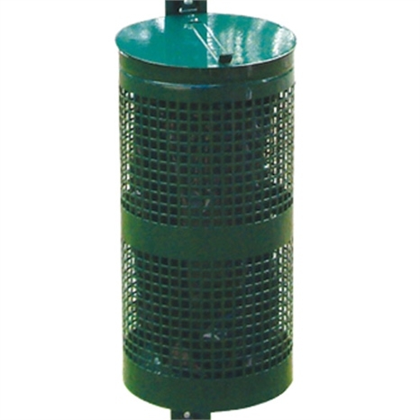 Steel trash receptacle w/ lid - forest green