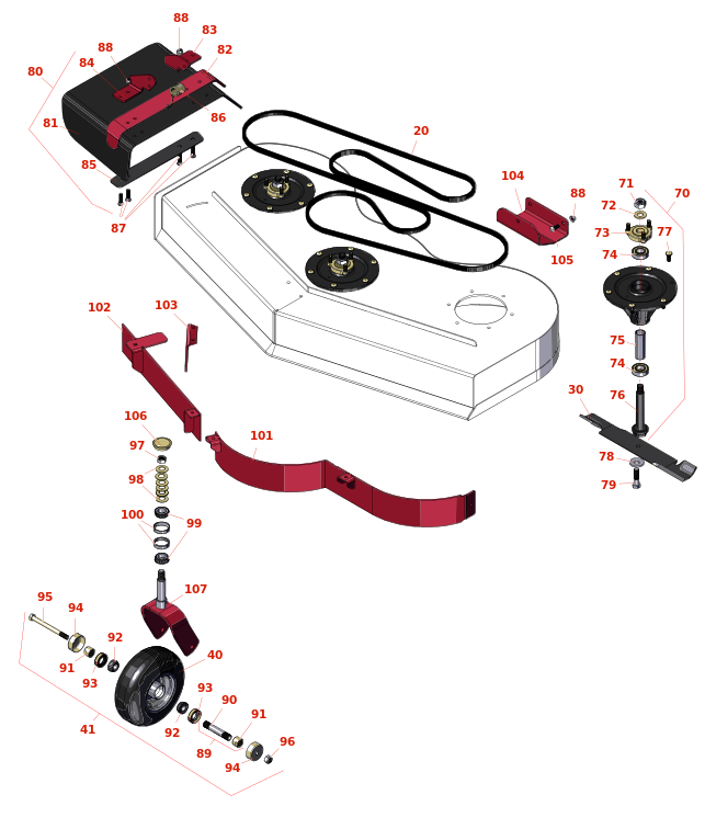 Toro GrandStand Mower 52in Deck Parts