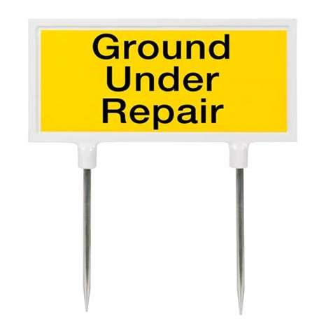 Sign - yellow ground under repair