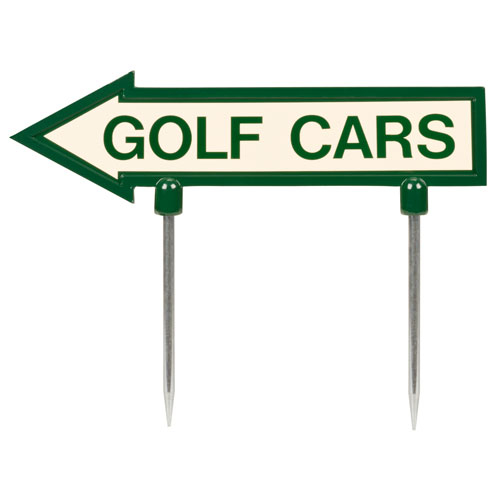 Sign - tan golf cars