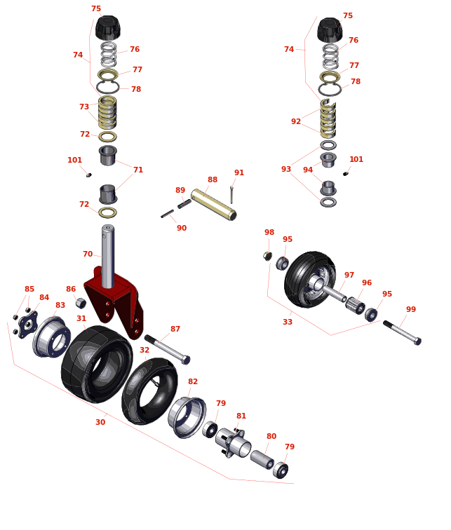 Toro Groundsmaster 3280-D Caster Wheels