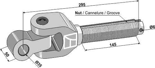 Swivelling tie-rod 1.3/4"