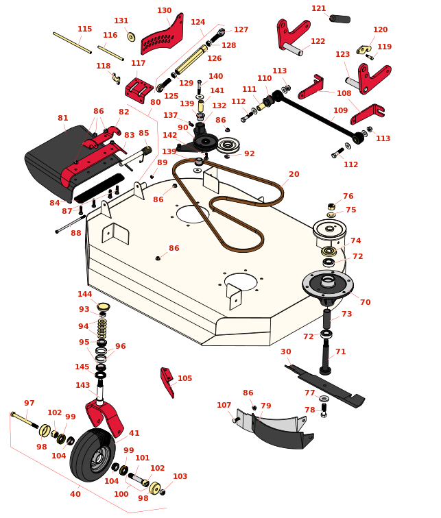 Toro GrandStand Mower 36in Deck Parts