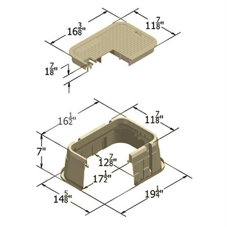 Carson valve box w/lid 1015 - tan icv