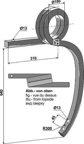 Double coil spring, left