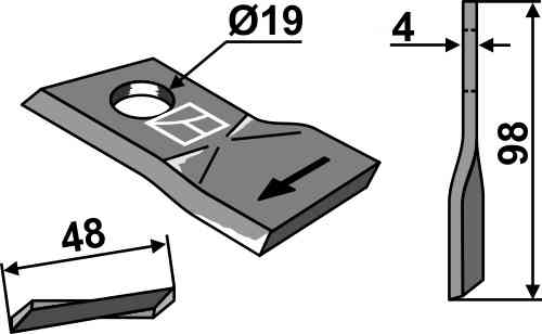 Rotary mower blade fitting for SIP 153.171.419