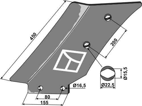 Counter-plate - long - left model fitting for Rabe 2618.11.02