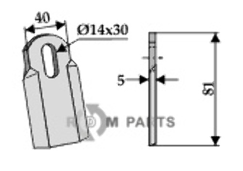 RDM Parts Recht mes passend voor Agrimaster 3005675