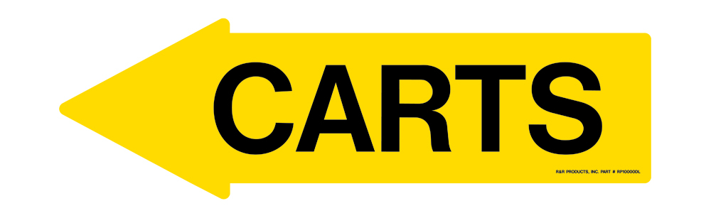 Decal - left carts yellow/black