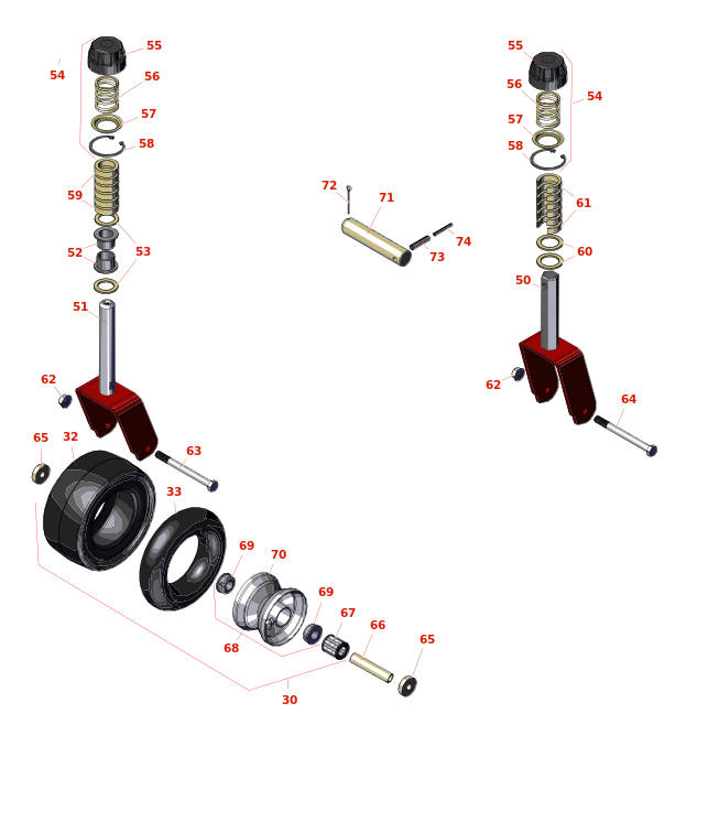 Toro Groundsmaster 3280-D Caster Wheels