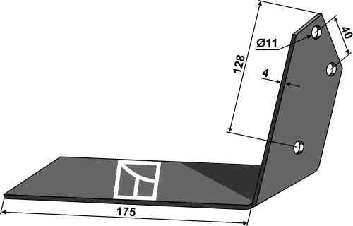 Angled wing share lelievre - left fitting for Thyregod 97655451