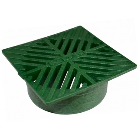 Square grate - 4" green for 3" pipe