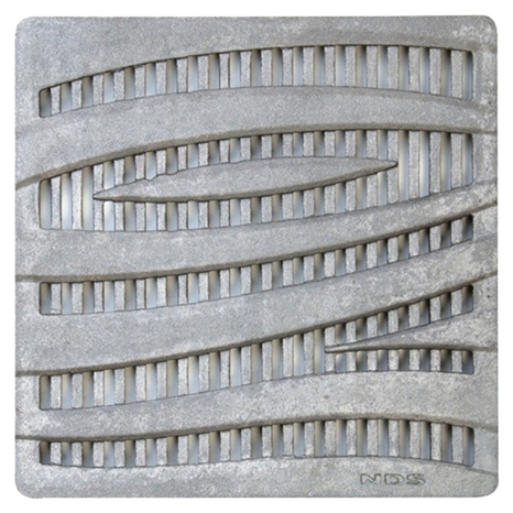 Square grate - 12" wave cast iron