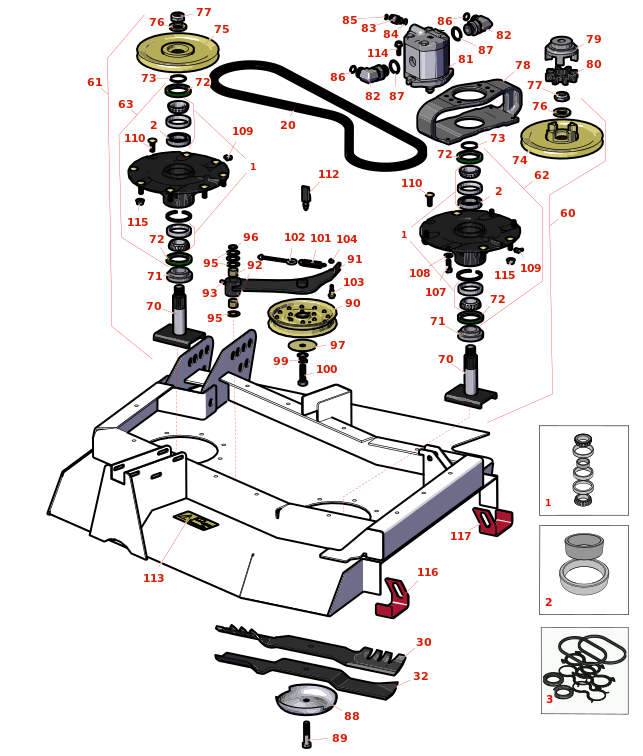 Toro Groundsmaster 4110-D Right-Hand Deck Lift Arms and Spindle