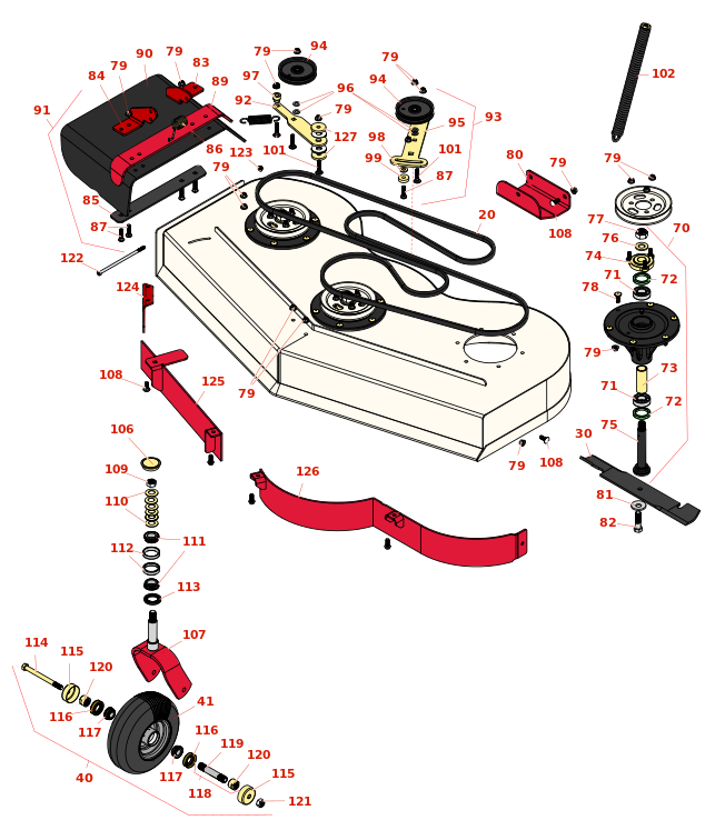 Toro GrandStand Mower 52in Deck Parts